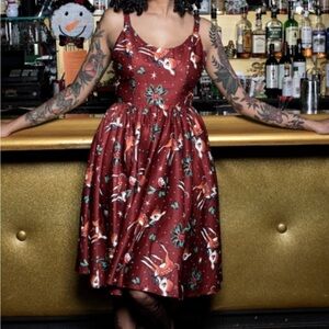 Sourpuss Deer Me Holiday Kitsch Pinup Dress